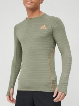 Adidas Adi Runner Longsleeve T-Shirt, Green Size M Men