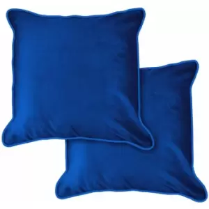 Emma Barclay - Chelsea Velvet Soft Touch Piped Cushion Cover, Navy, 43 x 43 Cm