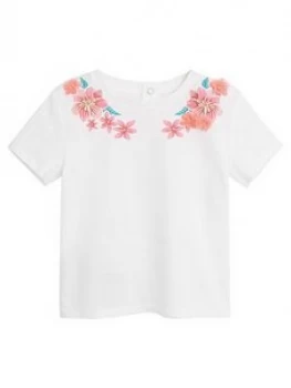 Mango Baby Girls Floral Print T-Shirt - White, Size 12-18 Months