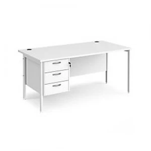Dams International Maestro 25 Rectangular Home Desk with 3 Drawer Pedestal Wood White 1600 x 725 x 800 mm