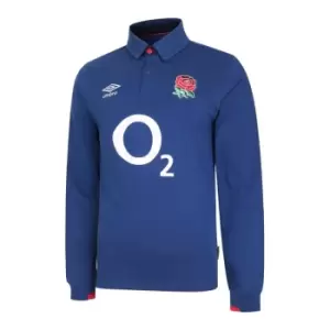 Umbro England Alternate Long Sleeve Classic Rugby Shirt 2020 2021 - Blue