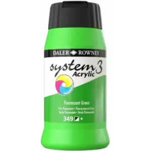 System 3 Acrylic Paint Fluorescent Green (500ml) - Daler Rowney