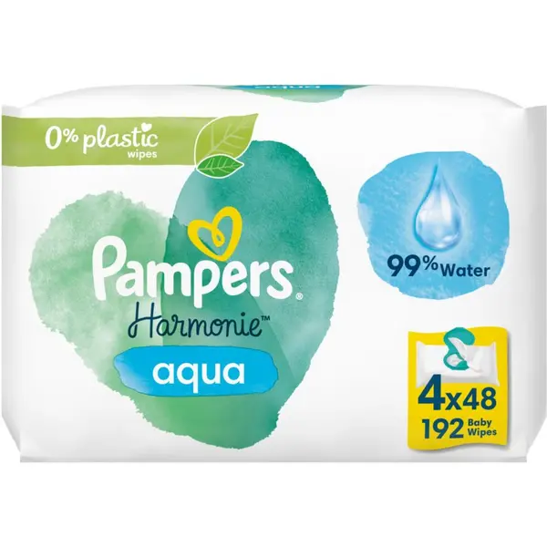 Pampers Harmonie Aqua 4x48 Baby Wipes