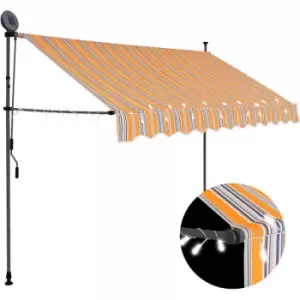 Manual Retractable Awning with LED 250cm Yellow and Blue Vidaxl Multicolour