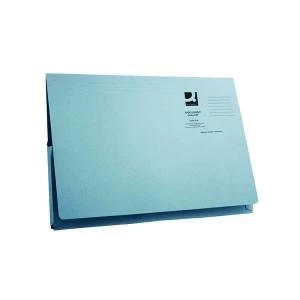 Q-Connect Long Flap Document Wallet Foolscap Blue Pack of 50 KF03929