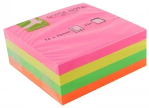 Q Connect Quick Note Cube 75x75mm Neon