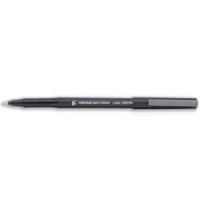 5 Star Office Rollerball Pen Fine 0.5mm Tip 0.3mm Line Black Pack 12