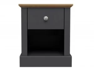 LPD Devon Charcoal 1 Drawer Lamp Table Flat Packed
