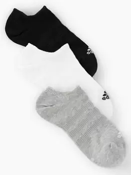 adidas 3 Pack No Show Socks - Multi, Grey, Size S, Women