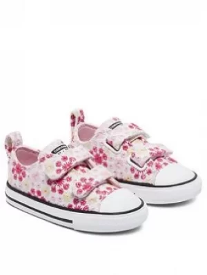 Converse Chuck Taylor All Star Daisy Ox 2v Infants Trainer- White/Pink, Size 9