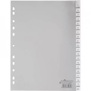 Durable 6443 Index A4 1-20 Polypropylene Grey 20 dividers laminated tabs, incl. exchangeable insert 644310