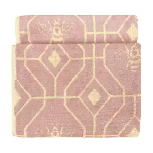 Bee Deco Geometric Jacquard Bath Towel Blush