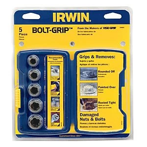 Irwin Bolt grip 5 Piece Socket Set 38" 716in 12" 916in 58in