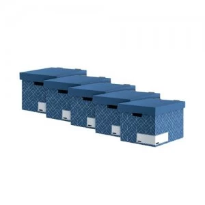 Bankers Box Decor Storage Box Blue Pack of 5 4483701