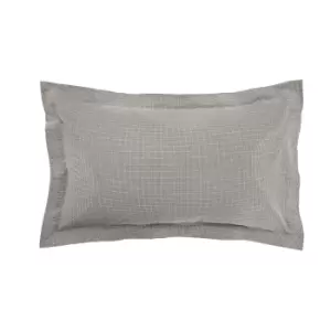 Bedeck of Belfast Kayah Woven Check Oxford Pillowcase, Charcoal
