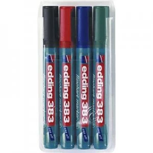Edding 4-383-4 Flipchart marker 383 Set Wedge tip 1 - 5mm Black, Blue, Red, Green 4 pcs