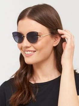 Polaroid Cateye Sunglasses, Gold/Grey, Women