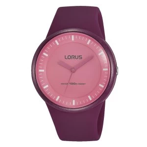 Lorus RRX37FX9 Dark Berry Colour Soft Silicone Strap Watch