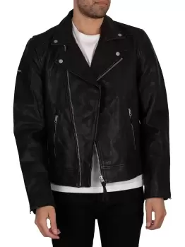 Leather Moto Biker Jacket