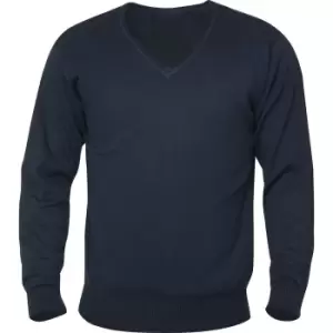 Clique Mens Aston Knitted V Neck Sweatshirt (XXL) (Dark Navy)