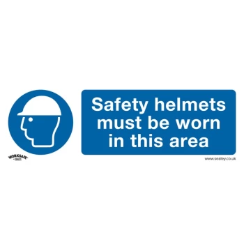 Adhesive Sign-Safety Helmets Must Be Worn In This Area- Pack of 10