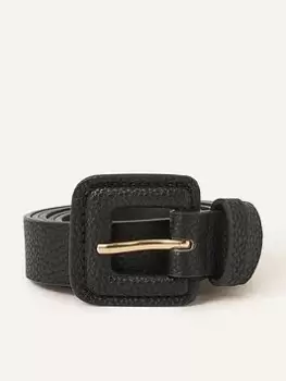 Accessorize Square Buckle Belt, Black, Size L, Women