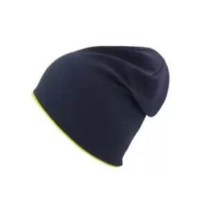 Atlantis Extreme Reversible Jersey Slouch Beanie (One Size) (Navy/Safety Yellow)