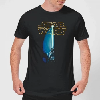 Star Wars Lightsaber Mens T-Shirt - Black - L