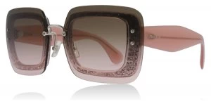 Miu Miu MU01RS Sunglasses Transparent Pink Glitter UEU1E2 67mm