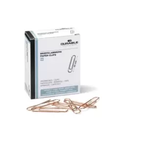 Durable Paper Clips 50mm Copper Plated, Pack of 100