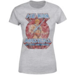 He-Man Distressed Womens T-Shirt - Grey - XL