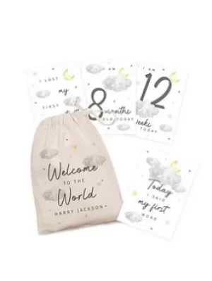 Signature Gifts Cloud A5 Milestone Cards In Personalised Keepsake Bag