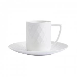 Hotel Collection Ceremony fine bone china espresso cup & saucer set fo 4 - White