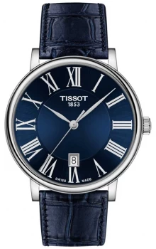 Tissot Mens Carson Premium Blue Leather Strap Blue Watch
