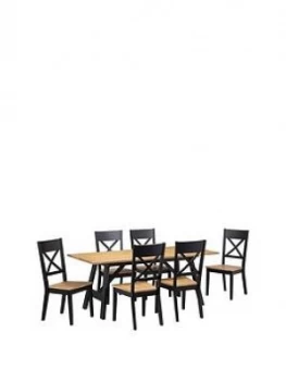 Julian Bowen Hockley 190 Cm Solid Wood Dining Table + 6 Chairs