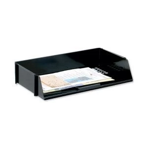 5 Star Office Letter Tray Wide Entry High impact Polystyrene Stackable Black