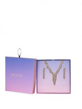 Mood Rose Gold Plated Crystal Necklace & Earring Set