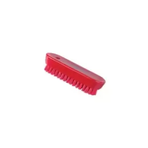122MM Stiff Poly' (Resin-set) Nail Brush - Red - Salmon Hygiene Technology