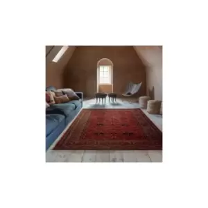 Homespace Direct - Rug Kashqai Dark Red 80x160cm Carpet Small Rugs - Red