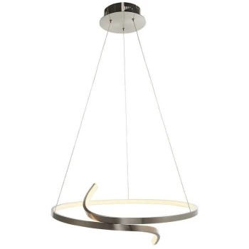 Endon Directory Lighting - Endon Rafe - LED Ceiling Pendant Satin Nickel Plate & White Silicone