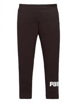 Puma Girls Essential Logo Leggings - Black, Size 15-16 Years, Women