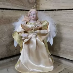 18cm Premier Christmas Tree Top Topper Angel in Gold, Ivory or White