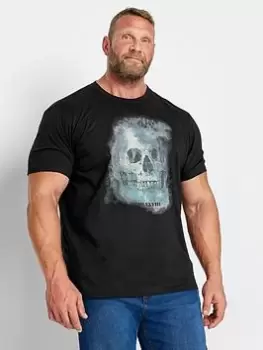 BadRhino Badrhino Black Skull T-Shirt Black, Size 3XL, Men