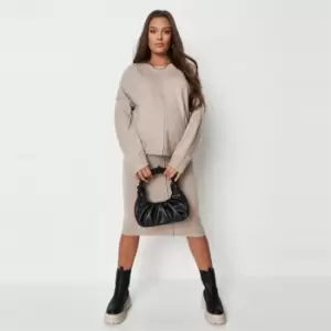 Missguided Maternity Knit Midi Skirt - Brown