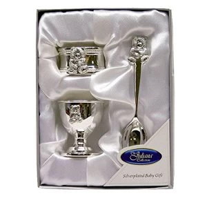 Silverplated Napkin Ring, Egg Cup & Spoon Set