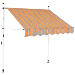 VidaXL Manual Retractable Awning 200cm Yellow and Blue Stripes
