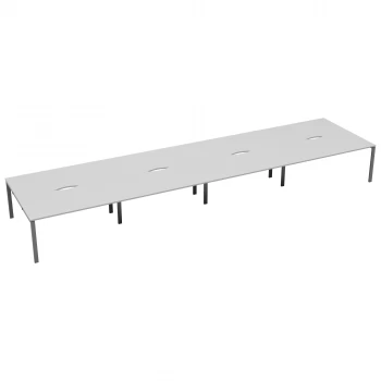 CB 8 Person Bench 1200 x 800 - White Top and Silver Legs