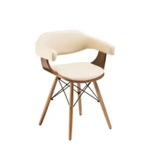 Leather Effect Beech Wood Legs Chair Red