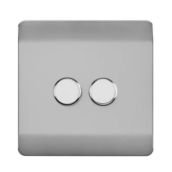 TrendiSwitch Double LED Dimmer Switch - Stainless Steel