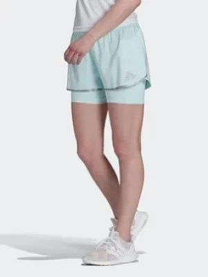 adidas Adizero Two-in-one Shorts, Green, Size S, Women